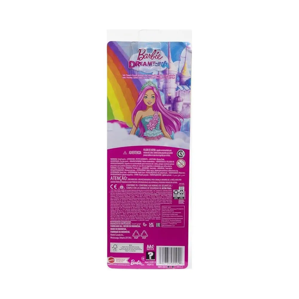 Mattel Toys Barbie Dreamtopia Royal Doll With Dark-Pink Hair Wearing Removable Skirt, Shoes & Headband