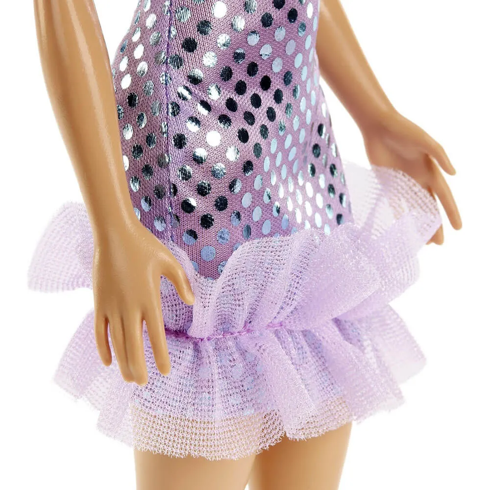 Mattel Toys Barbie Mini Glitz Doll Dress Blonde in Lavender Metallic Dress