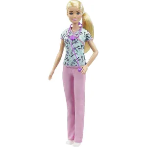Mattel Toys Barbie You Can Be Anything Careers Nurse Doll with Purple Stethoscope