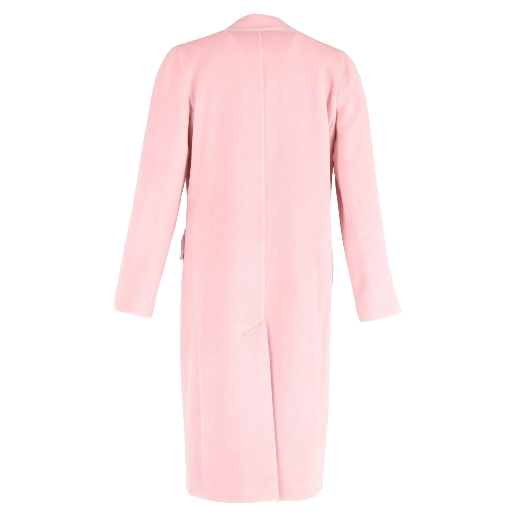 Max Mara Double-Breasted Coat in Pink Wool