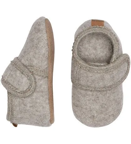 Melton: Classic Kids’ Wool Slippers - Beige