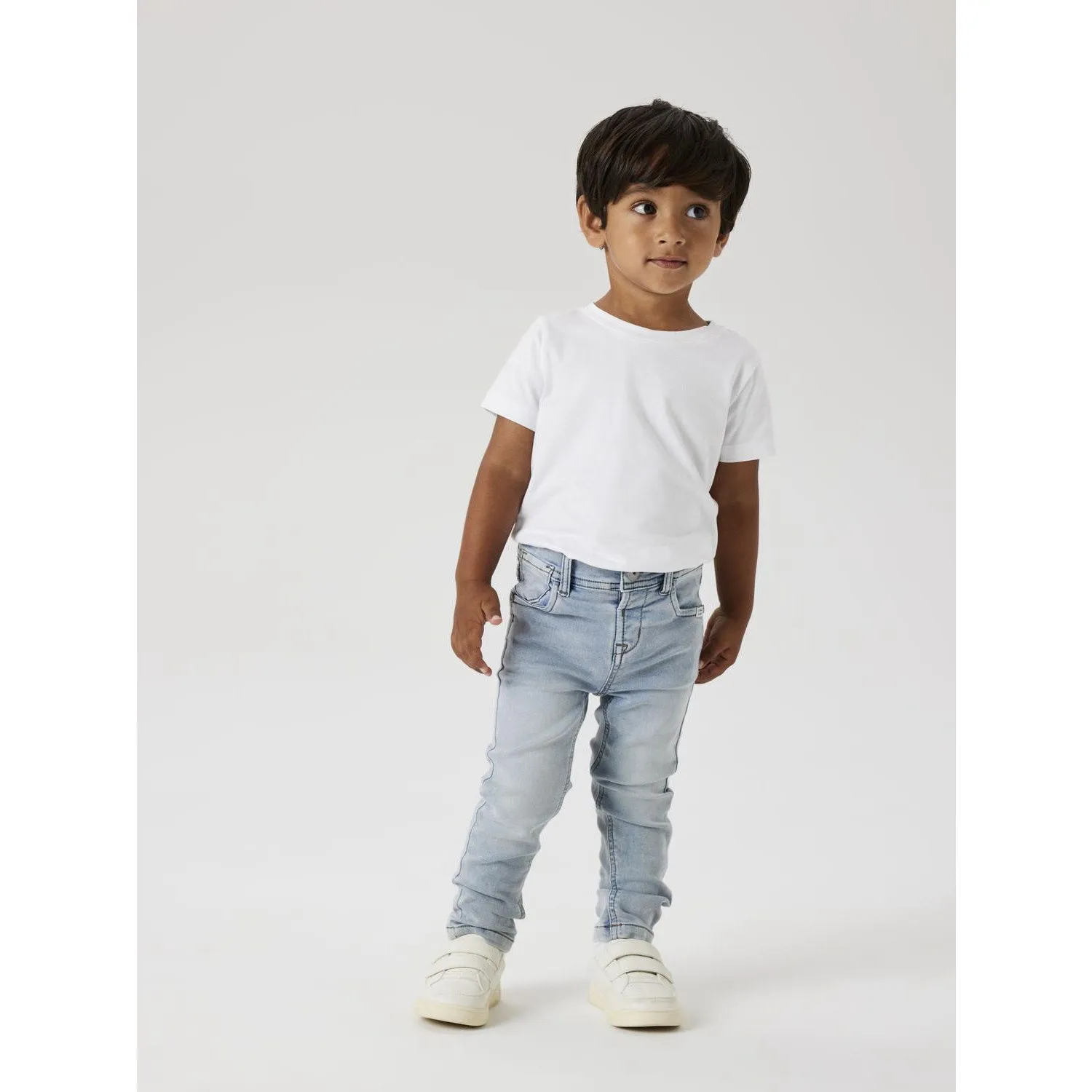 Name It Light Blue Bleached Denim Silas Slim Sweat Jeans Noos Babykids_Name-It