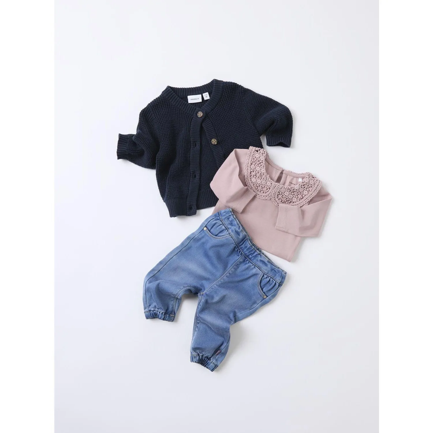 Name It Medium Blue Denim Rose Loose Jeans Noos Babykids_Name-It
