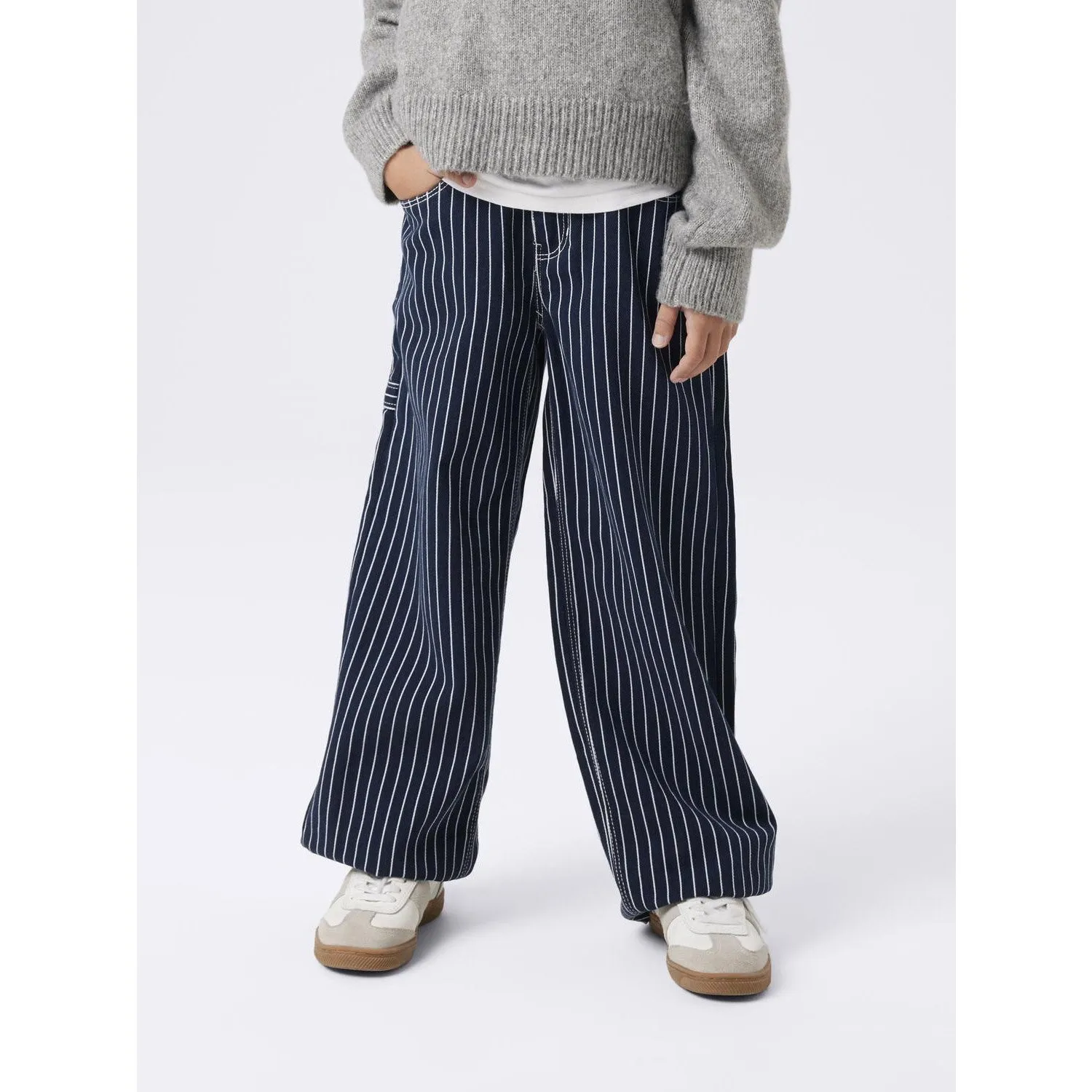 Name It Navy Blazer Rose Wide Twill Stripe Pants Babykids_Name-It