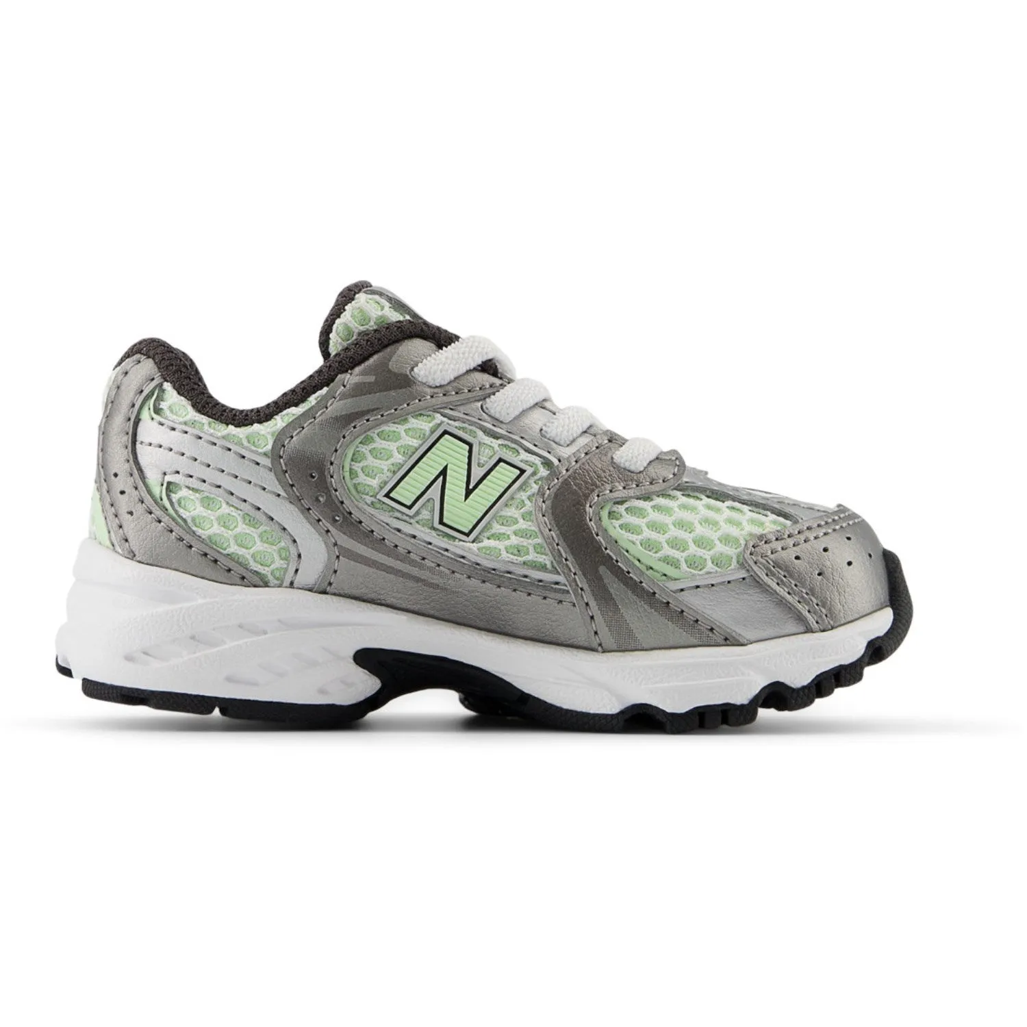 New Balance Dark Silver Metallic New Balance 530 Kids Bungee Lace Babykids_New-Balance