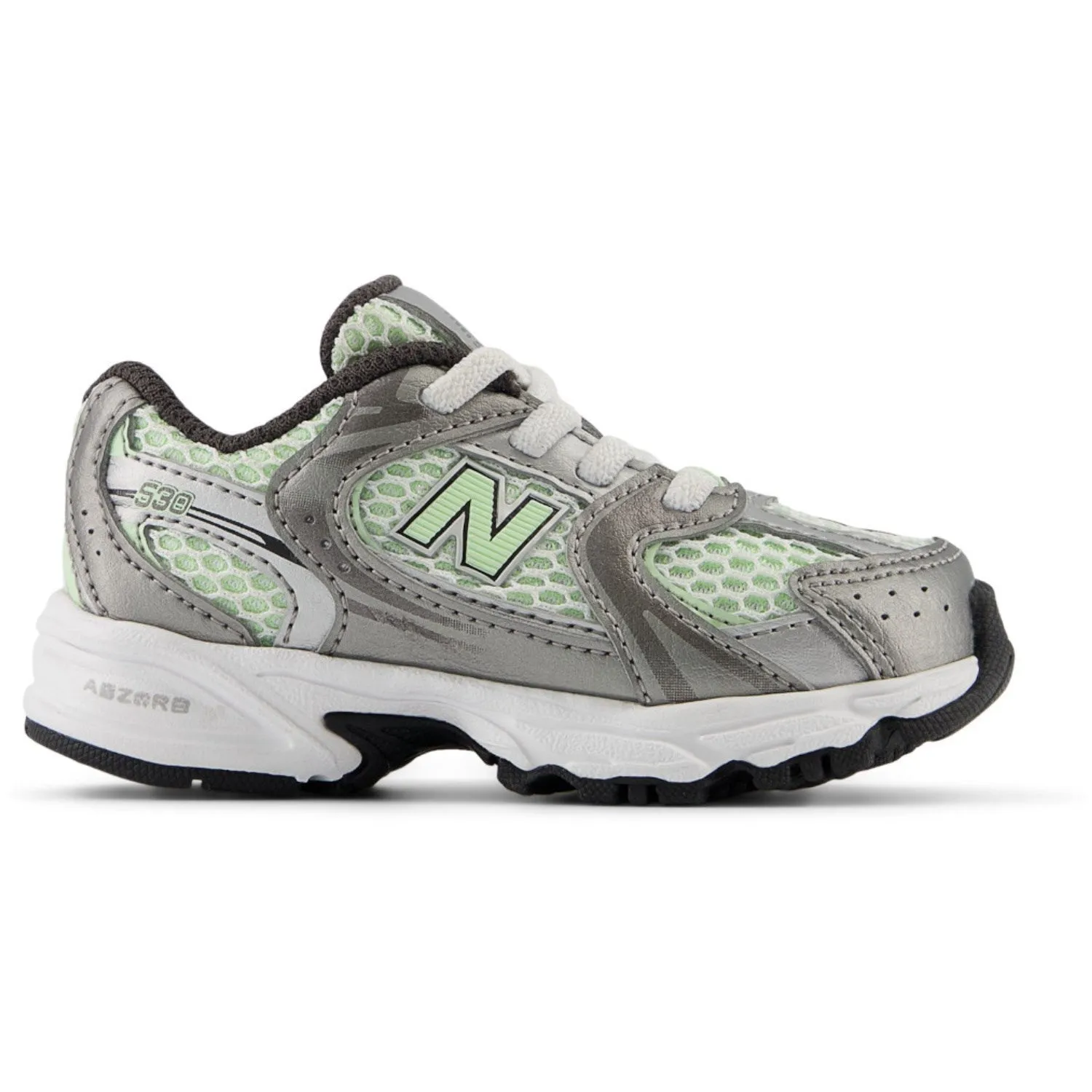 New Balance Dark Silver Metallic New Balance 530 Kids Bungee Lace Babykids_New-Balance