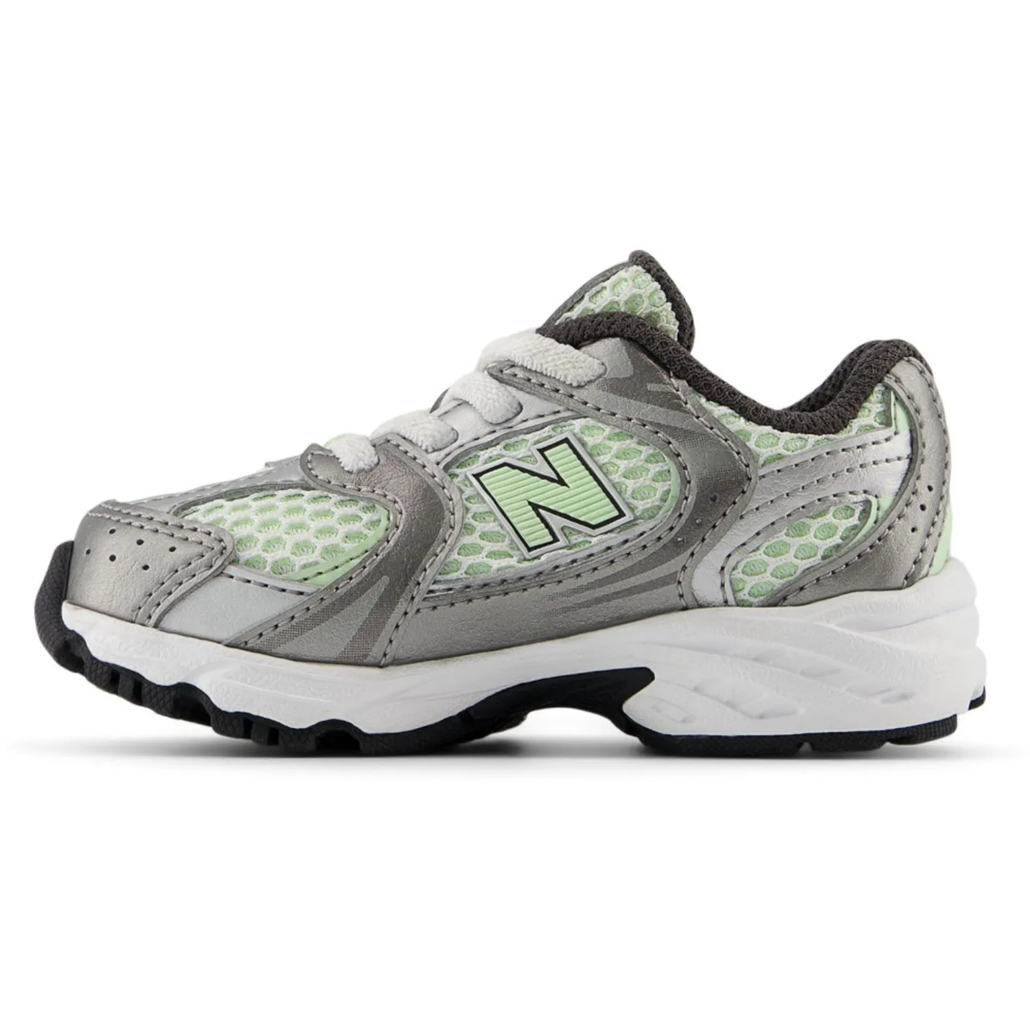 New Balance Dark Silver Metallic New Balance 530 Kids Bungee Lace Babykids_New-Balance