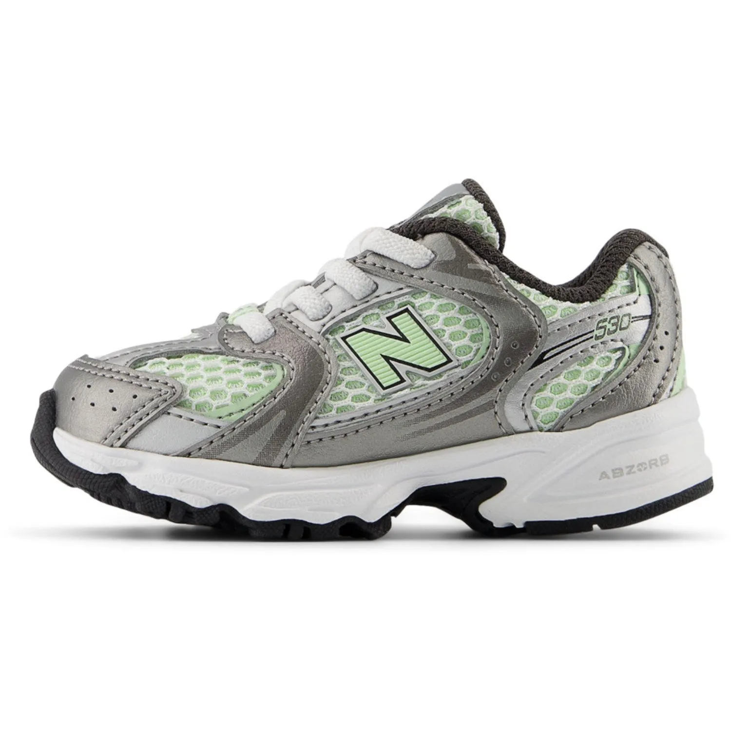 New Balance Dark Silver Metallic New Balance 530 Kids Bungee Lace Babykids_New-Balance