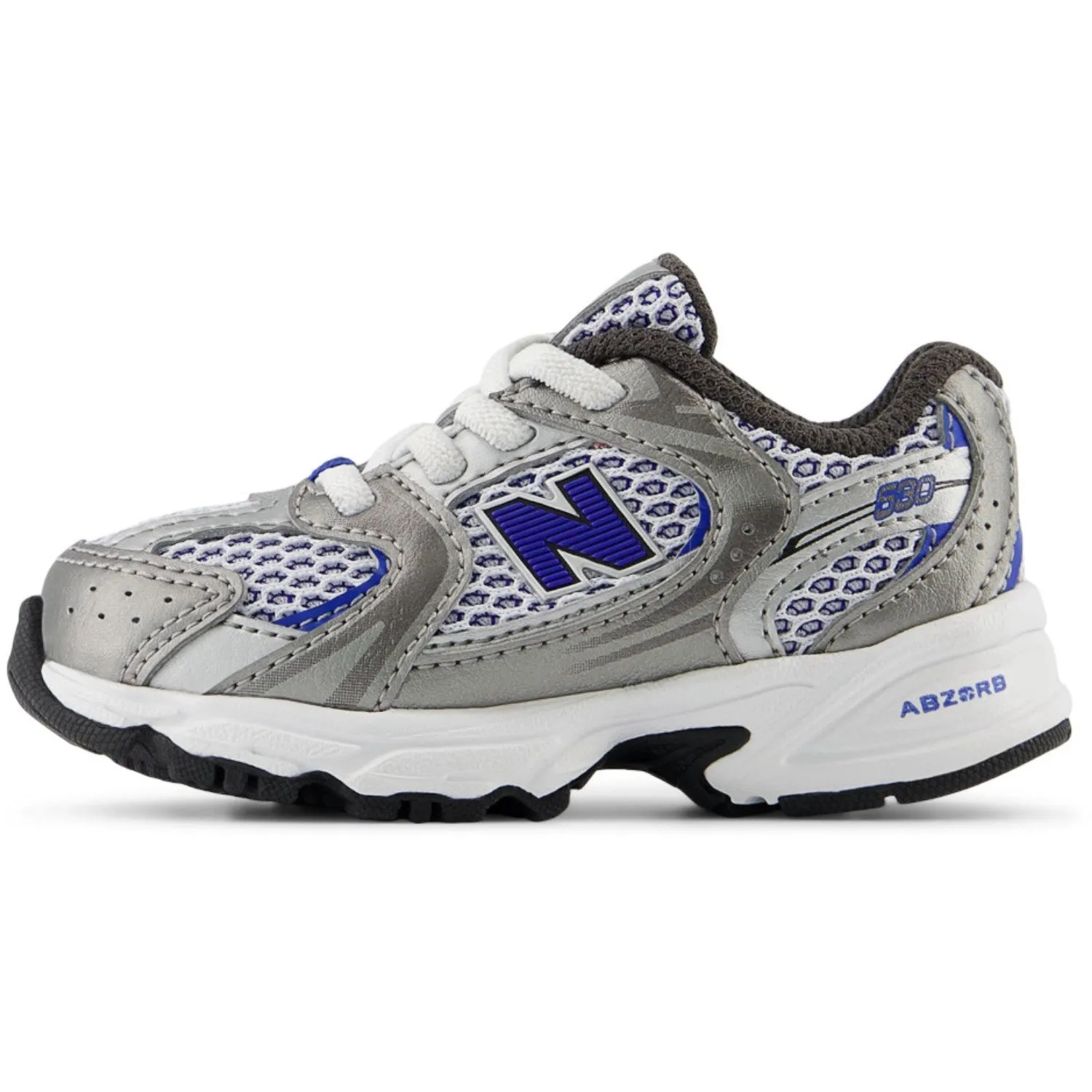 New Balance Dark Silver Metallic New Balance 530 Kids Bungee Lace Babykids_New-Balance