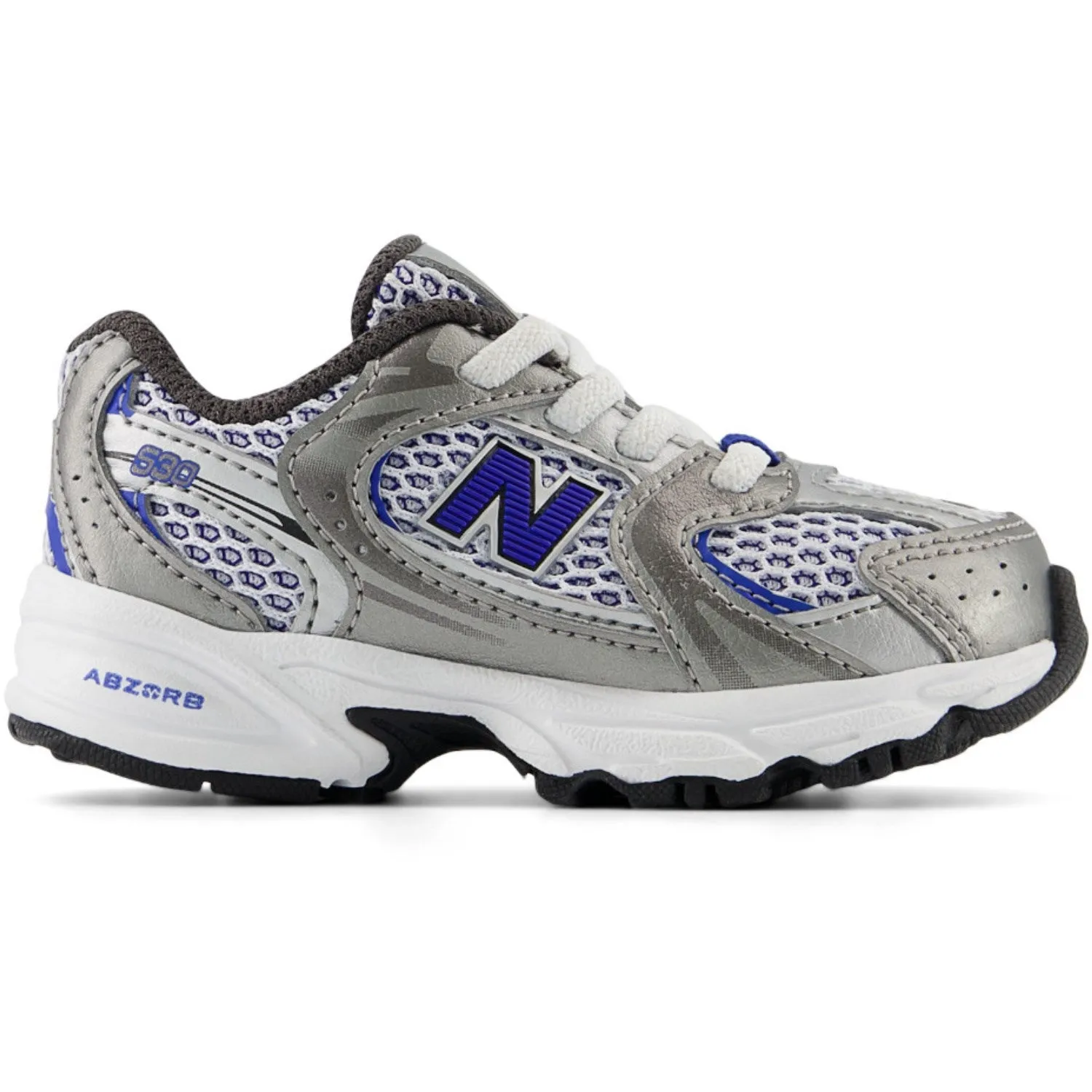 New Balance Dark Silver Metallic New Balance 530 Kids Bungee Lace Babykids_New-Balance