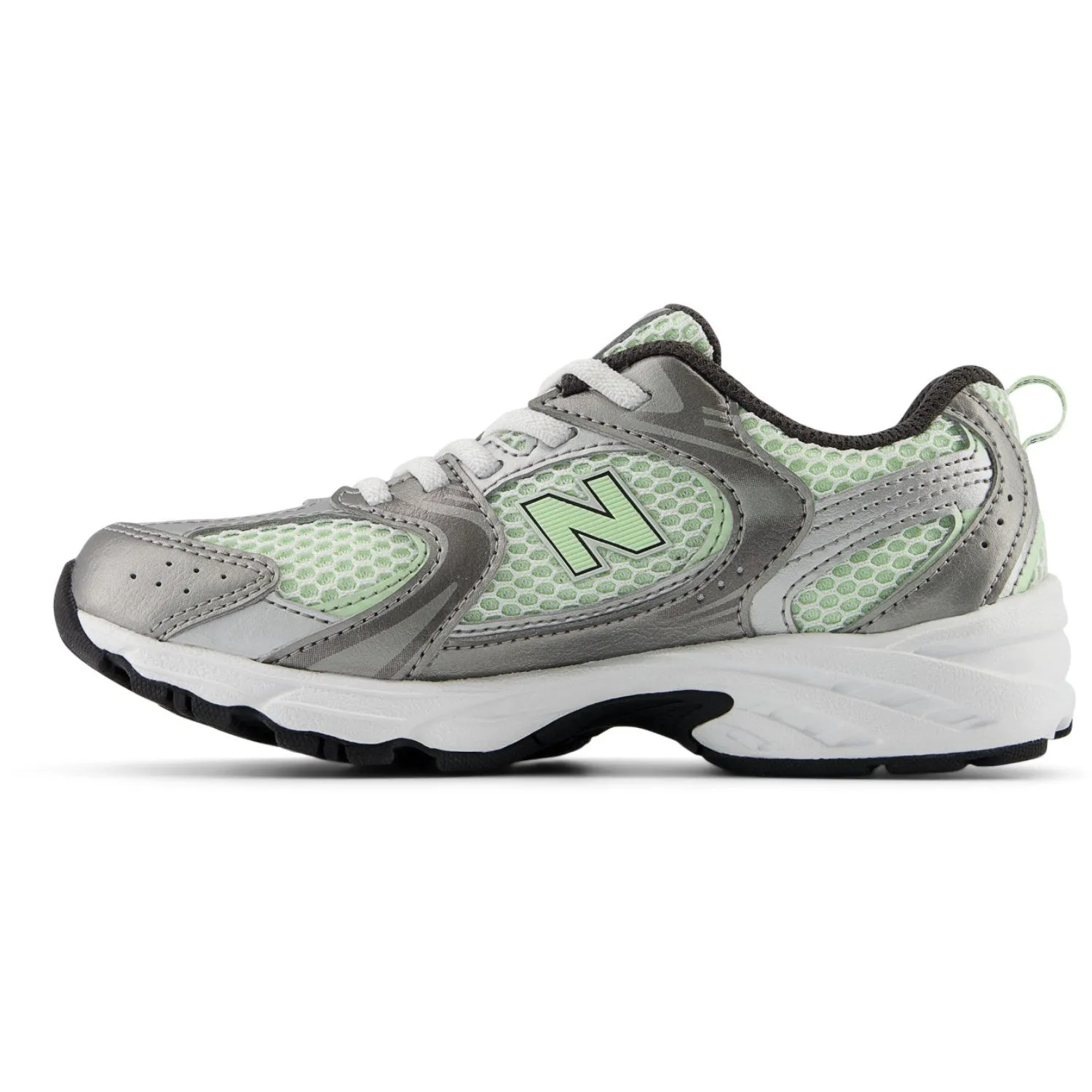 New Balance Dark Silver Metallic New Balance 530 Kids Bungee Lace Babykids_New-Balance