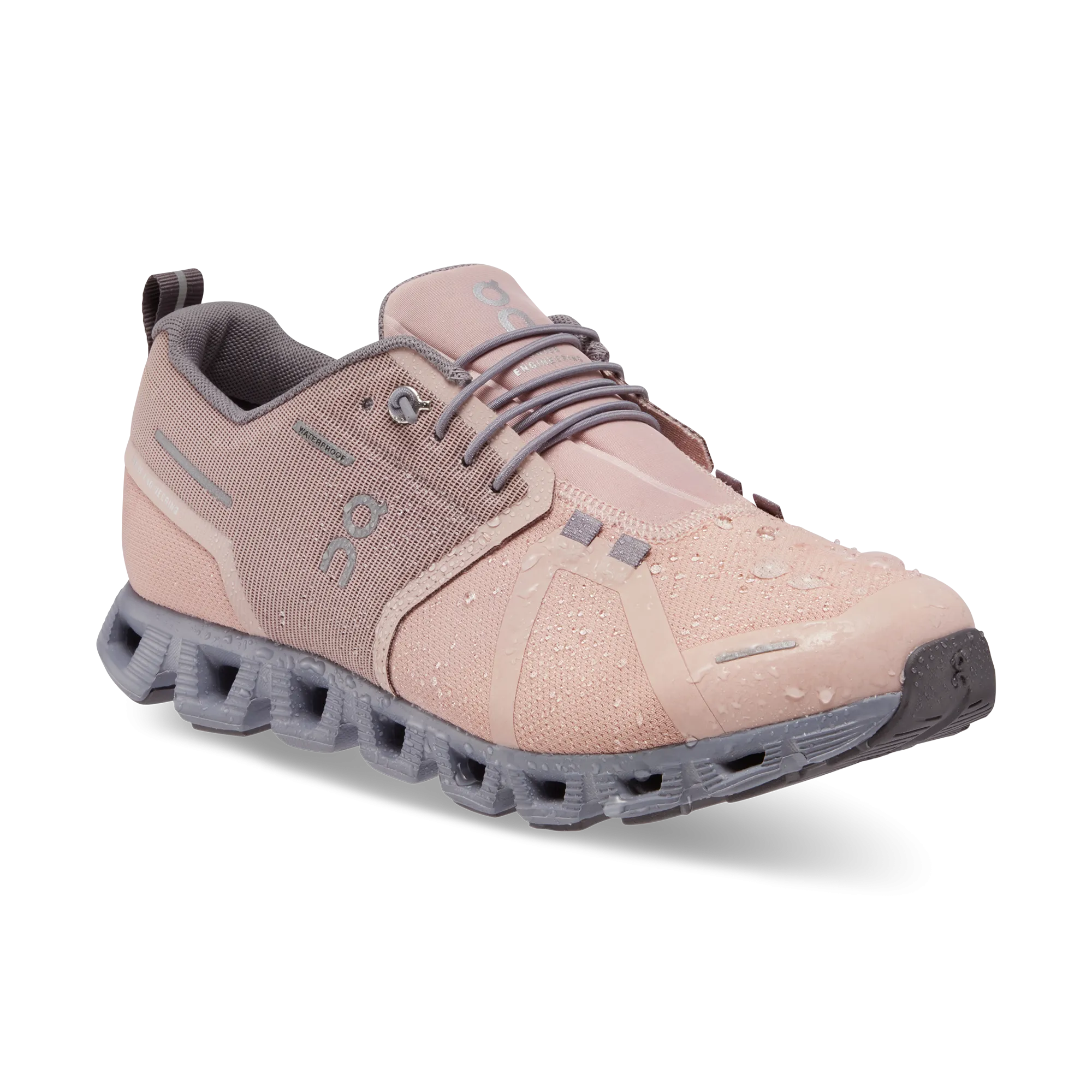 On Womens Cloud 5 Waterproof - Rose/Fossil (59.98527) On