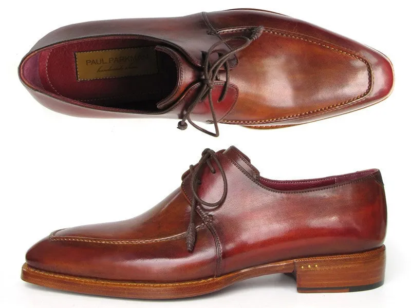 Paul Parkman Shoes Paul Parkman Men's Goodyear Welted Square Toe Apron Derby Shoes in Brown