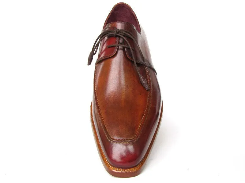 Paul Parkman Shoes Paul Parkman Men's Goodyear Welted Square Toe Apron Derby Shoes in Brown