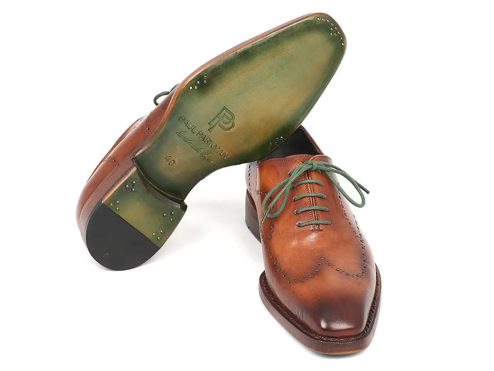 Paul Parkman Shoes Paul Parkman Men's Goodyear Welted Wingtip Oxfords in Camel Brown
