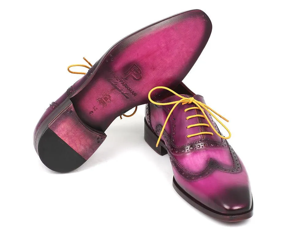 Paul Parkman Shoes Paul Parkman Men's Hand-Painted Leather Wingtip Oxfords in Lilac