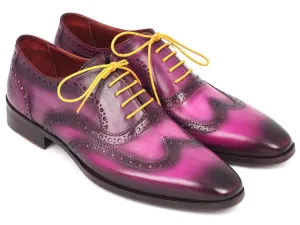 Paul Parkman Shoes Paul Parkman Men's Hand-Painted Leather Wingtip Oxfords in Lilac