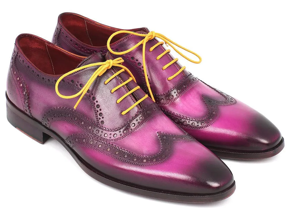 Paul Parkman Shoes Paul Parkman Men's Hand-Painted Leather Wingtip Oxfords in Lilac