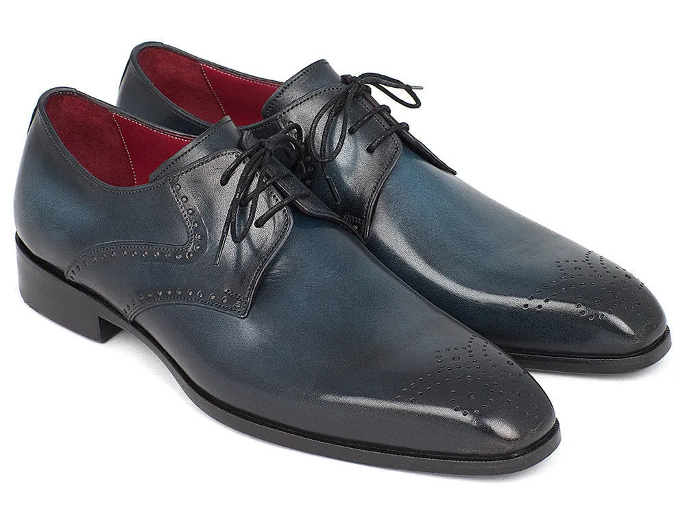 Paul Parkman Shoes Paul Parkman Men's Medallion Toe Derby Shoes in Navy & Blue