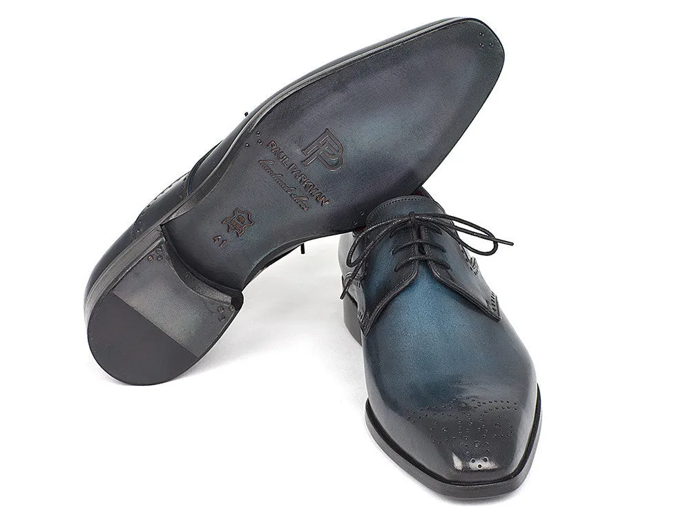Paul Parkman Shoes Paul Parkman Men's Medallion Toe Derby Shoes in Navy & Blue