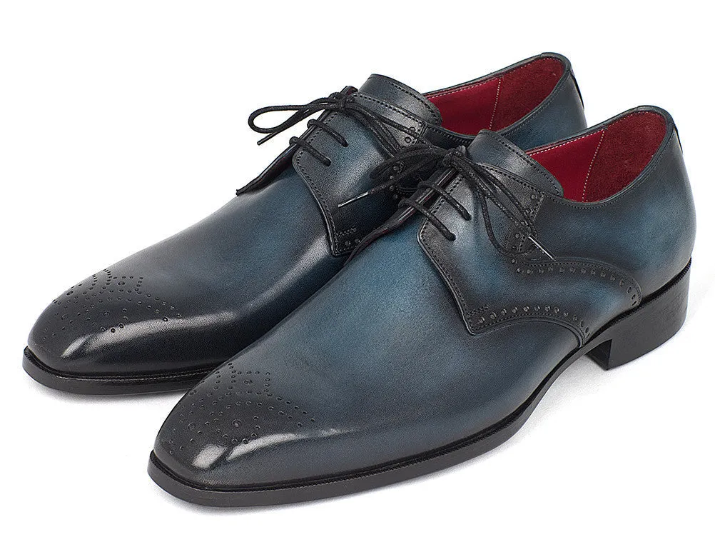 Paul Parkman Shoes Paul Parkman Men's Medallion Toe Derby Shoes in Navy & Blue