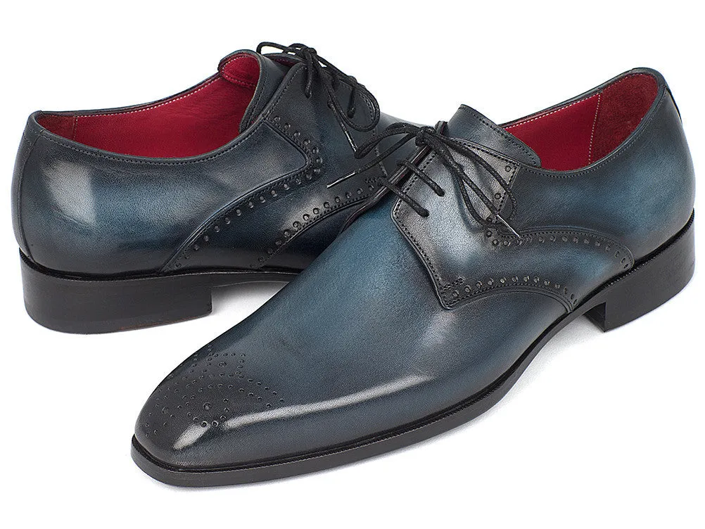 Paul Parkman Shoes Paul Parkman Men's Medallion Toe Derby Shoes in Navy & Blue