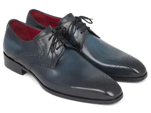 Paul Parkman Shoes Paul Parkman Men's Medallion Toe Derby Shoes in Navy & Blue