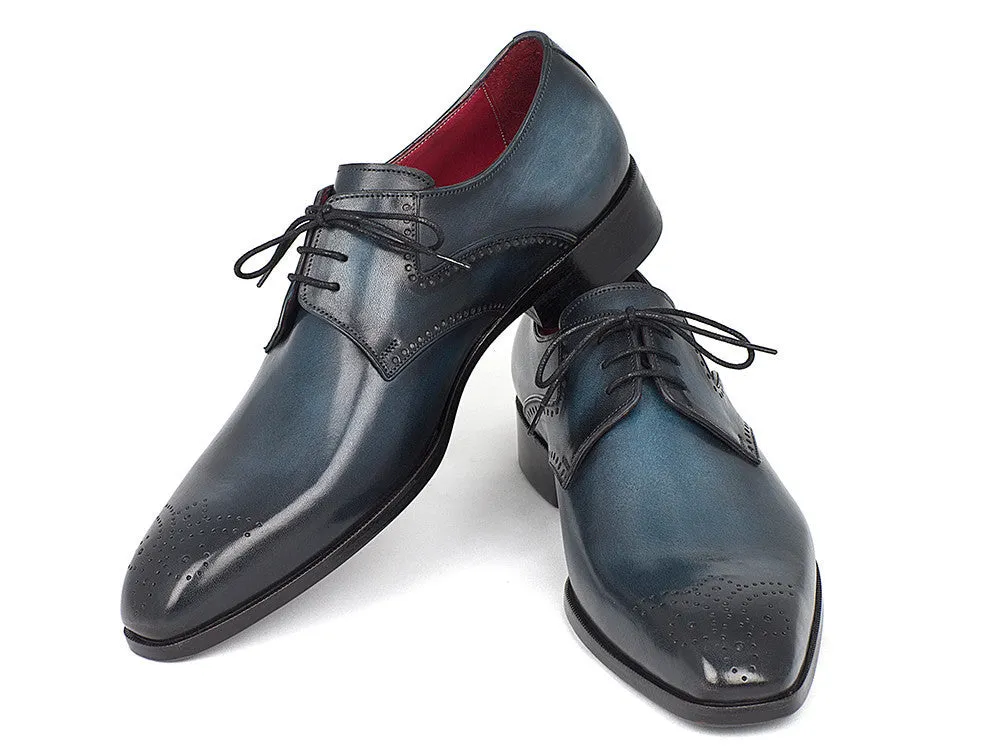 Paul Parkman Shoes Paul Parkman Men's Medallion Toe Derby Shoes in Navy & Blue