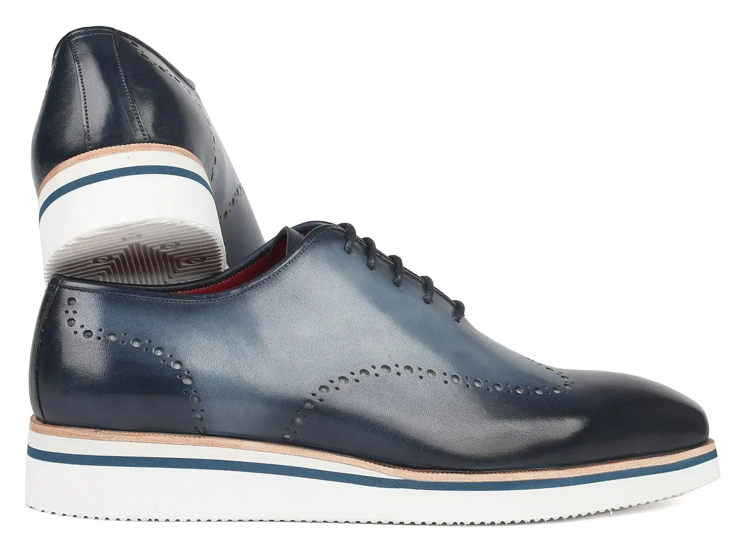 Paul Parkman Shoes Paul Parkman Men's Smart Casual Wingtip Oxfords in Navy