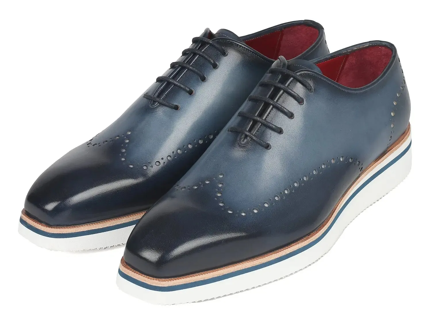 Paul Parkman Shoes Paul Parkman Men's Smart Casual Wingtip Oxfords in Navy