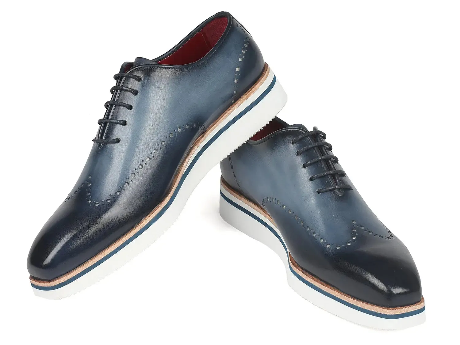 Paul Parkman Shoes Paul Parkman Men's Smart Casual Wingtip Oxfords in Navy