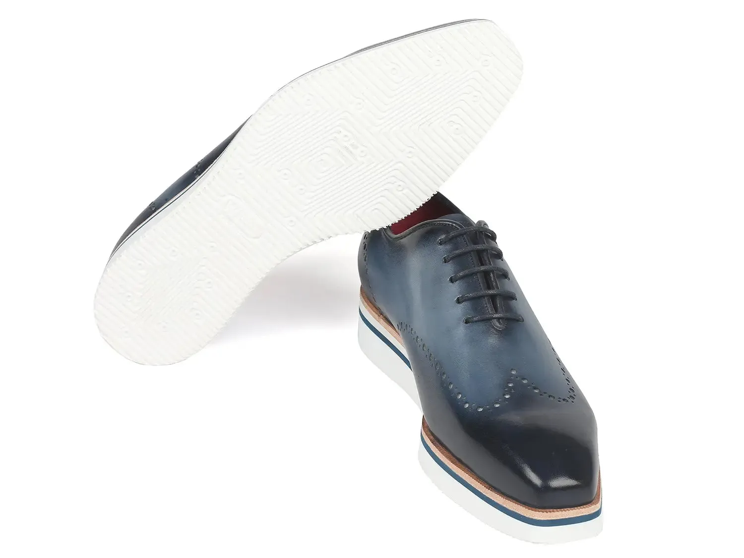 Paul Parkman Shoes Paul Parkman Men's Smart Casual Wingtip Oxfords in Navy