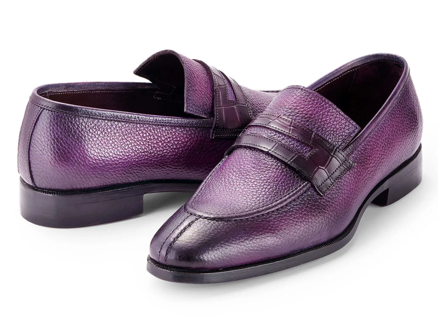 Paul Parkman Shoes Paul Parkman Men's Split Toe Loafer Shoes in Purple