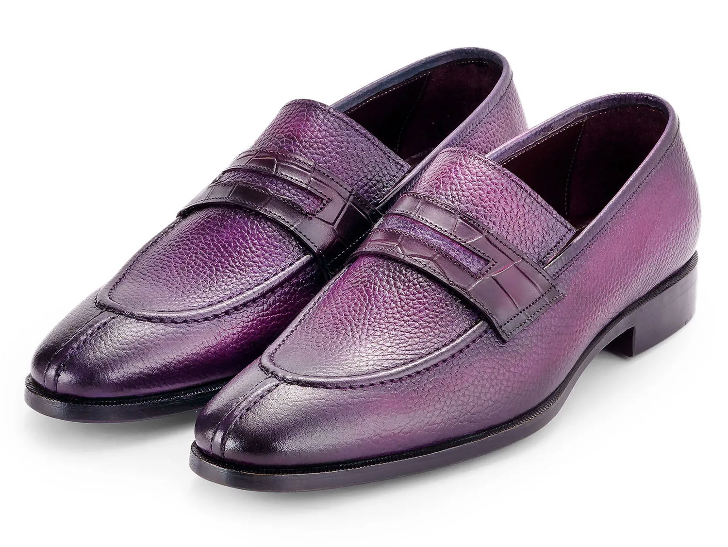 Paul Parkman Shoes Paul Parkman Men's Split Toe Loafer Shoes in Purple