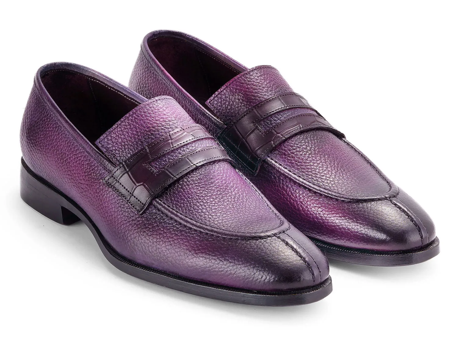 Paul Parkman Shoes Paul Parkman Men's Split Toe Loafer Shoes in Purple