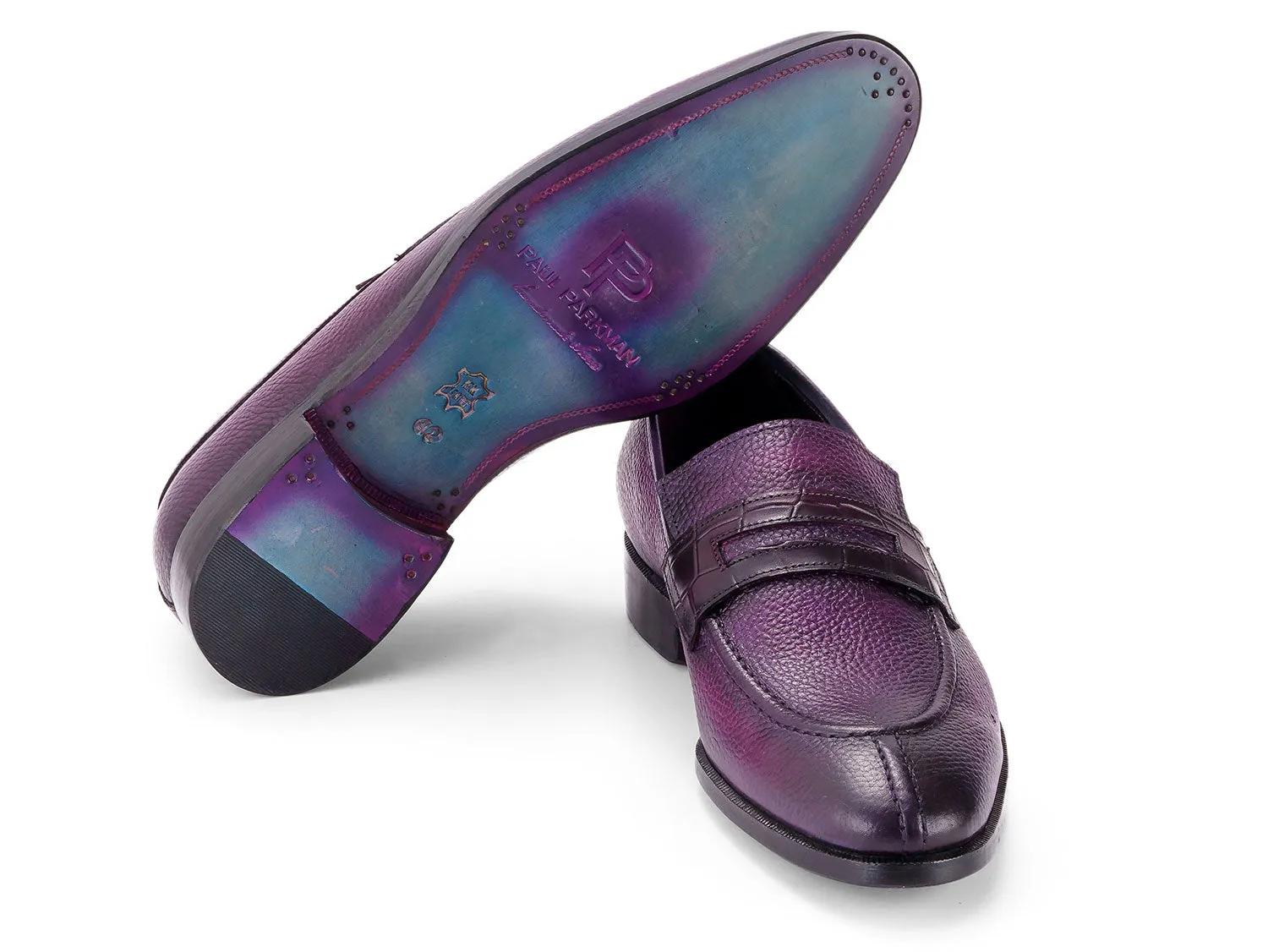 Paul Parkman Shoes Paul Parkman Men's Split Toe Loafer Shoes in Purple