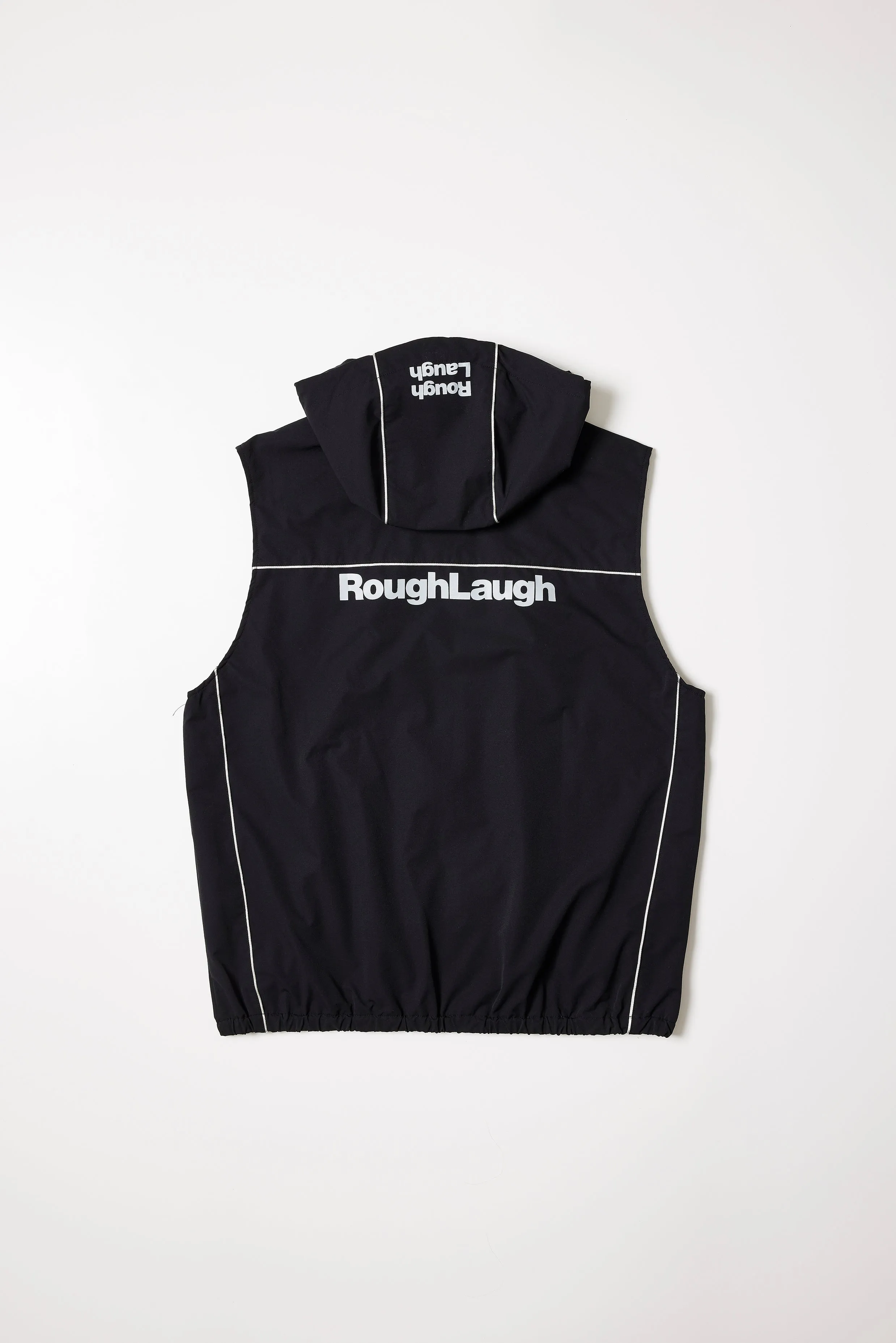 PIPING HOOD VEST Black