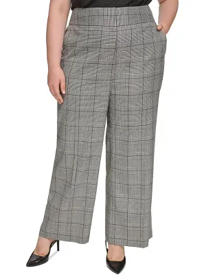 Plus Womens Houndstooth Business Dress Pants