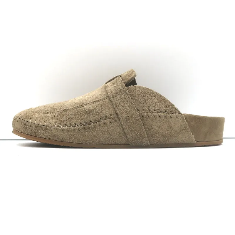 RE/DONE 70s Moc Slides Taupe Suede Size 7 Flat Mules