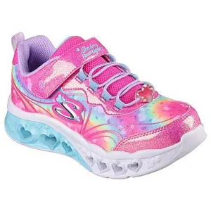 Skechers Flutter Heart Light Sneakers With Multi Glitter Hot Pink Lavender Babykids_Skechers