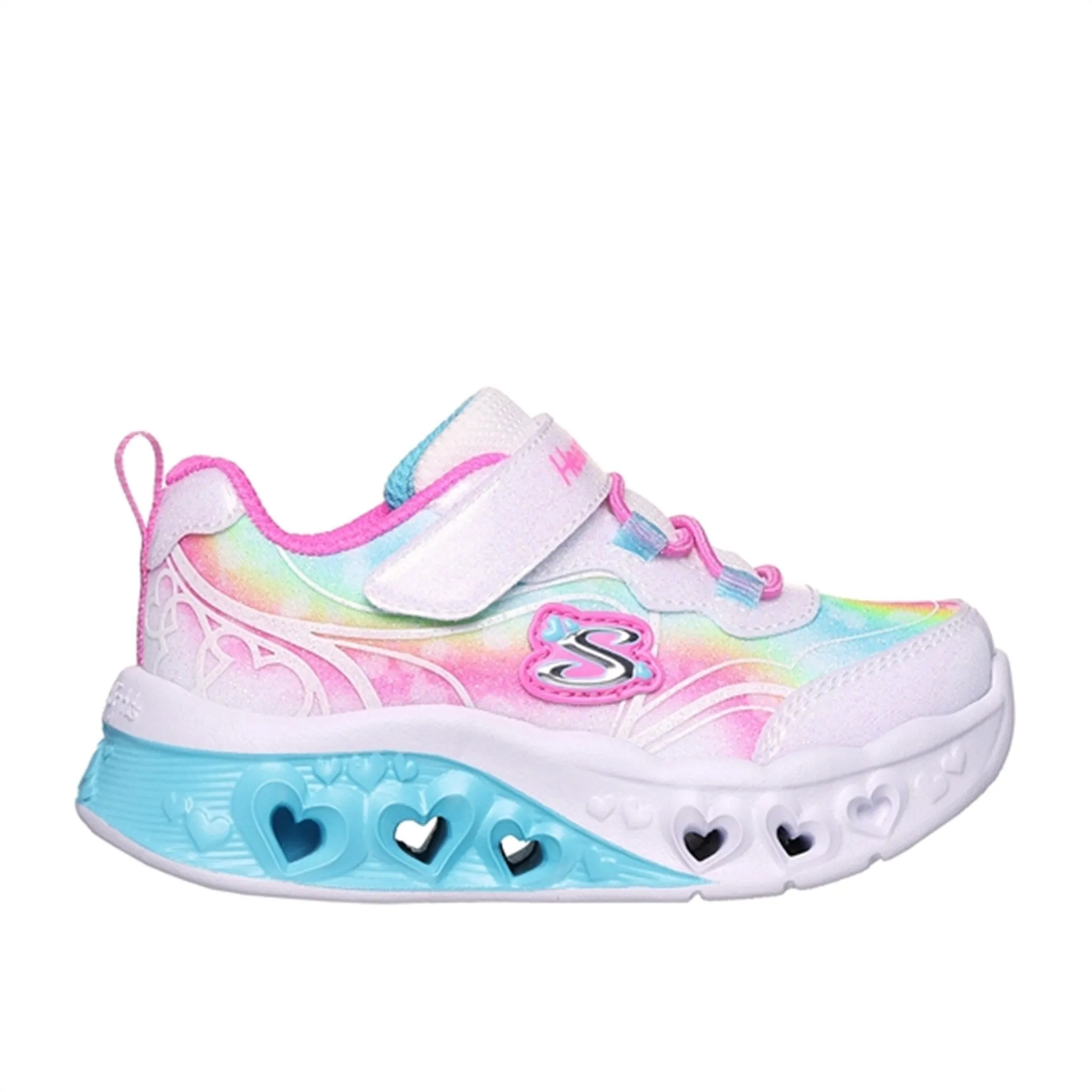 Skechers Flutter Heart Lights Sneakers White Multicolor Babykids_Skechers