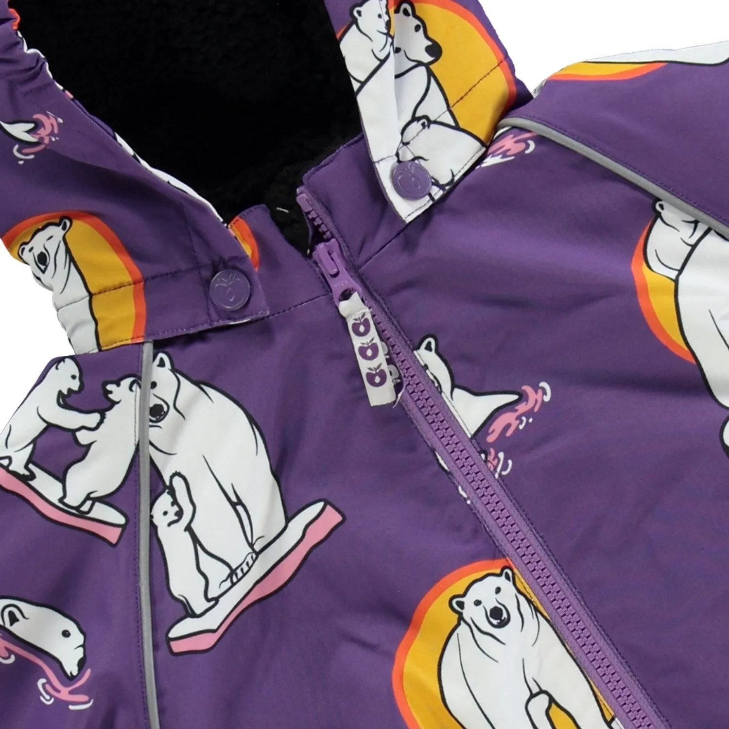 Småfolk Purple Heart Winter Coat With Polar Bears Babykids_Smaafolk