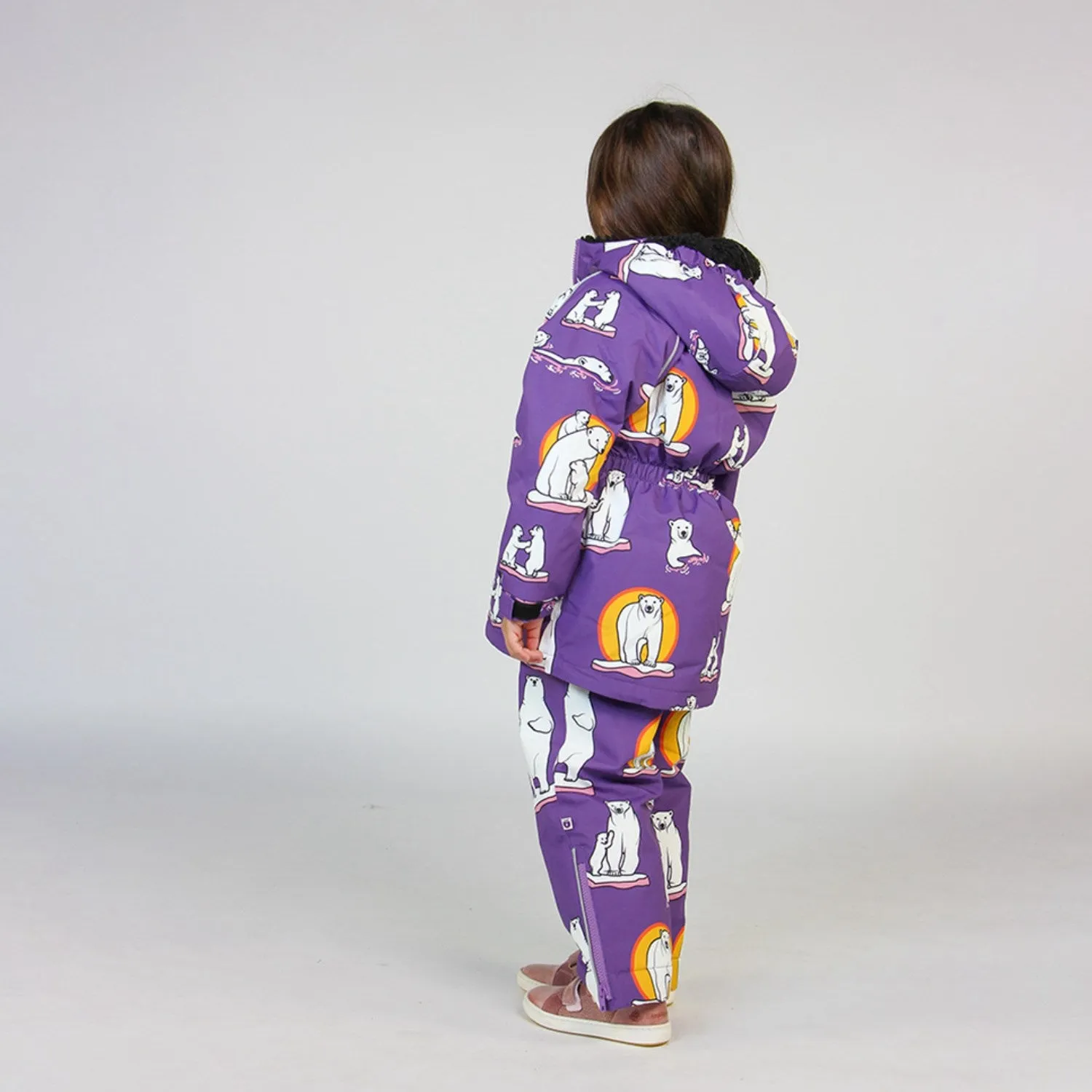 Småfolk Purple Heart Winter Coat With Polar Bears Babykids_Smaafolk