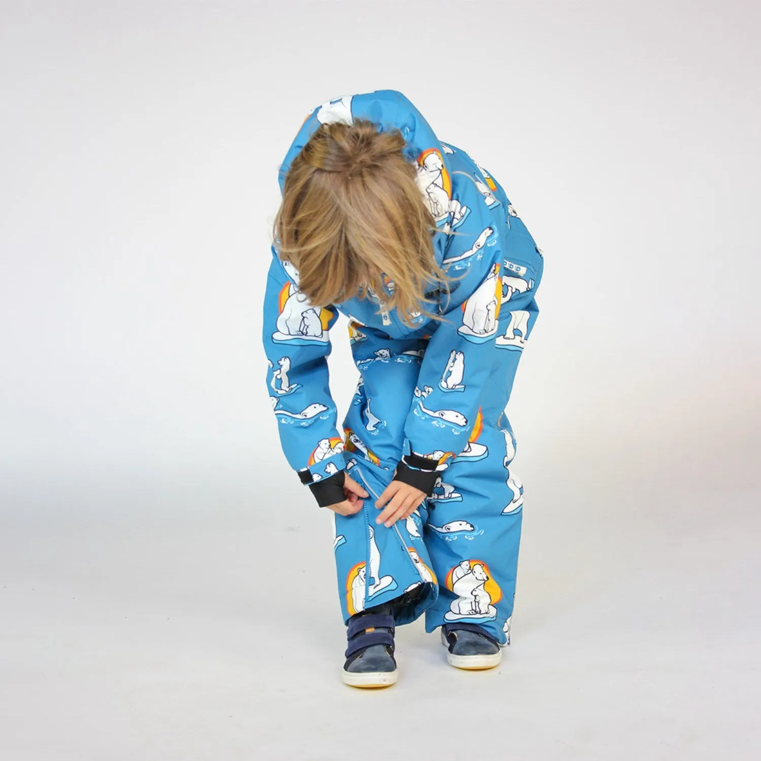 Småfolk Solid Blue Snow Pants With Polaer Bears Babykids_Smaafolk