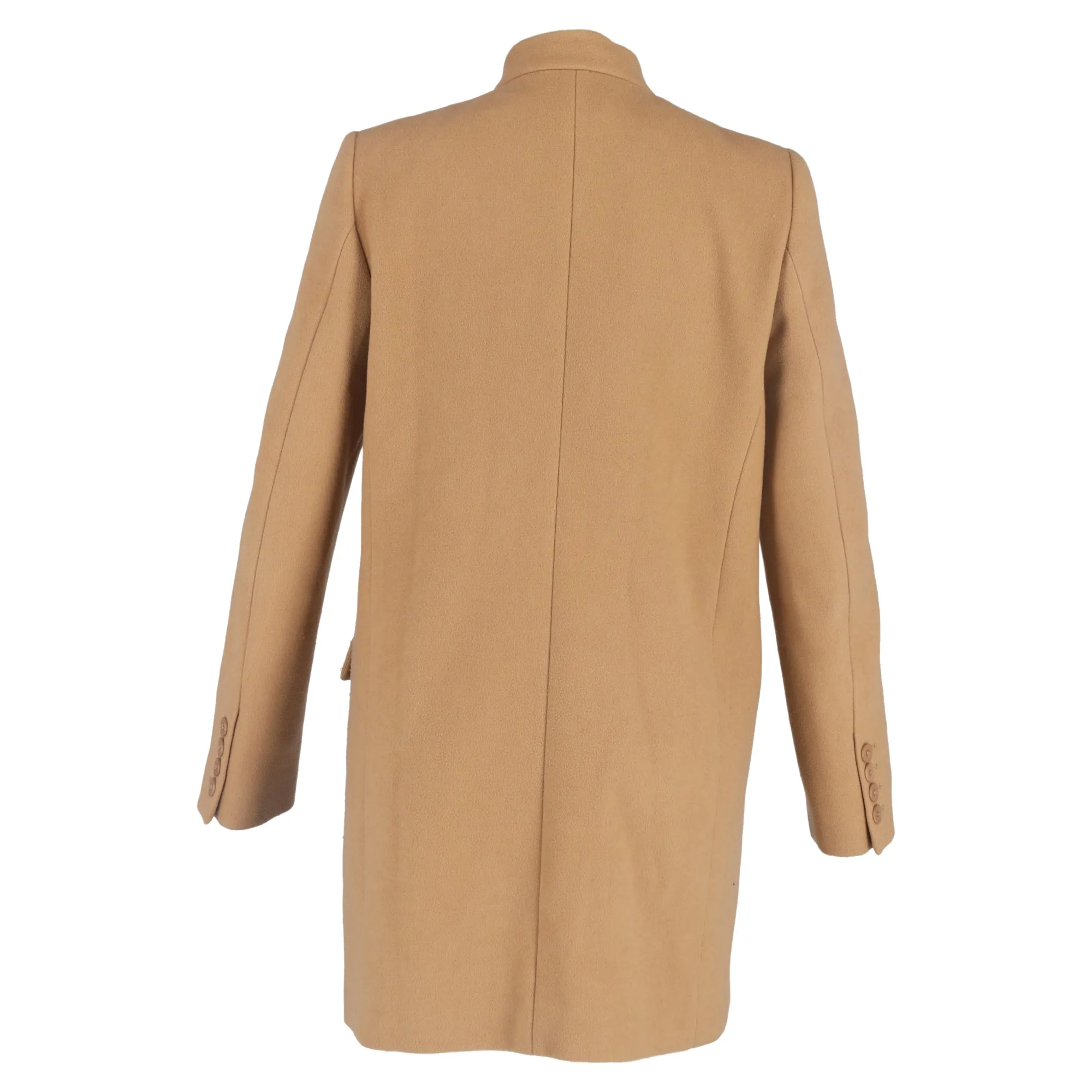 Stella Mccartney Single-Breasted Coat with Pockets in Brown Wool