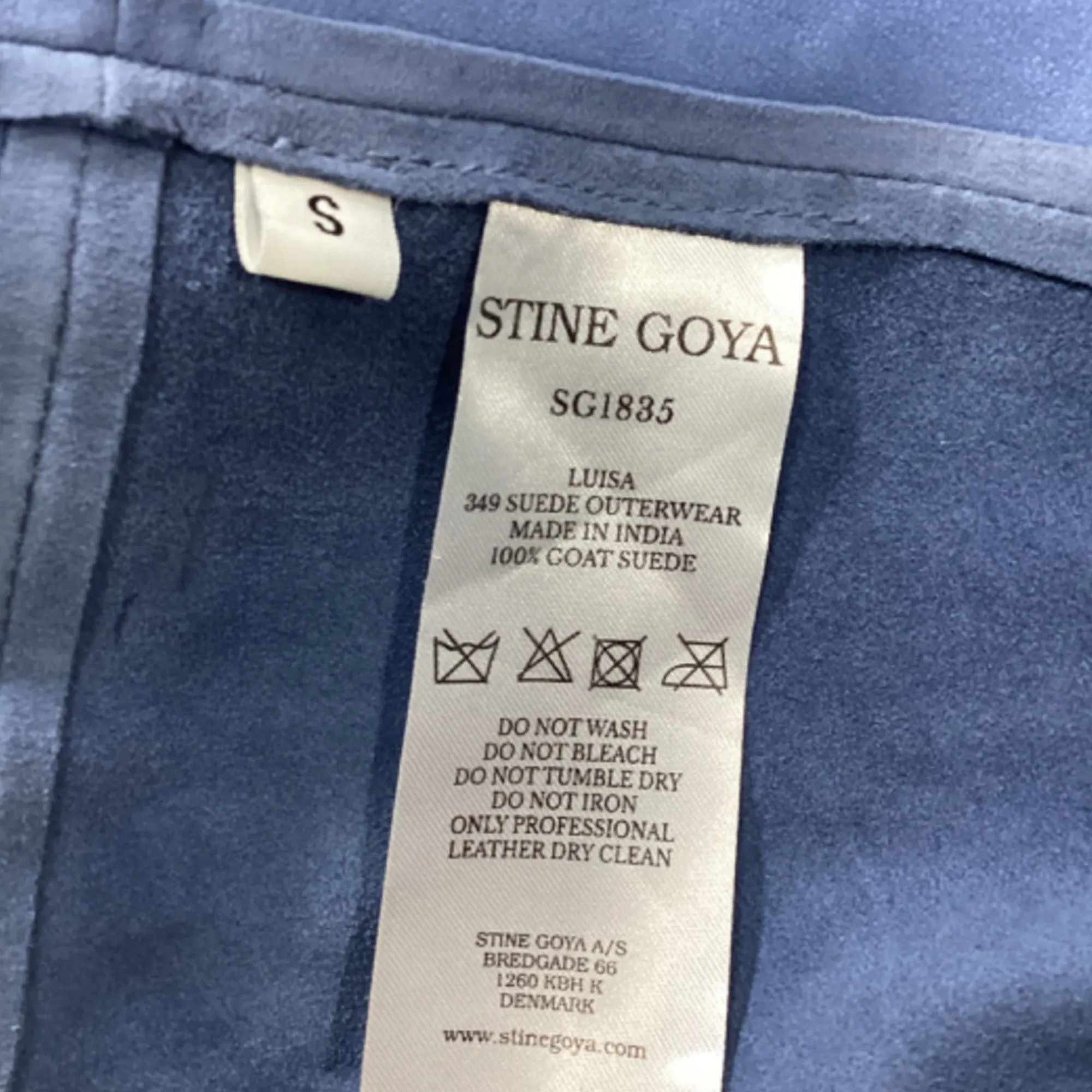 Stine Goya Luisa Coat in Blue Suede
