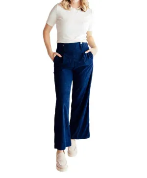 Taylor Corduroy Cotton Pants In Navy