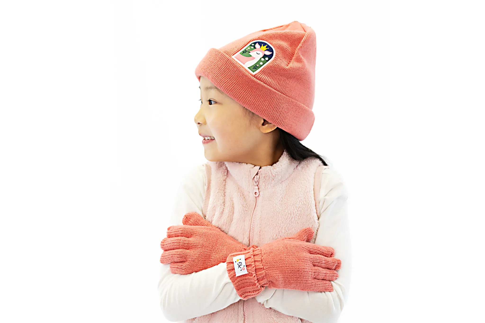 Toddler/kids Beanie & Gloves Set - Deer Babykids_Flapjackkids