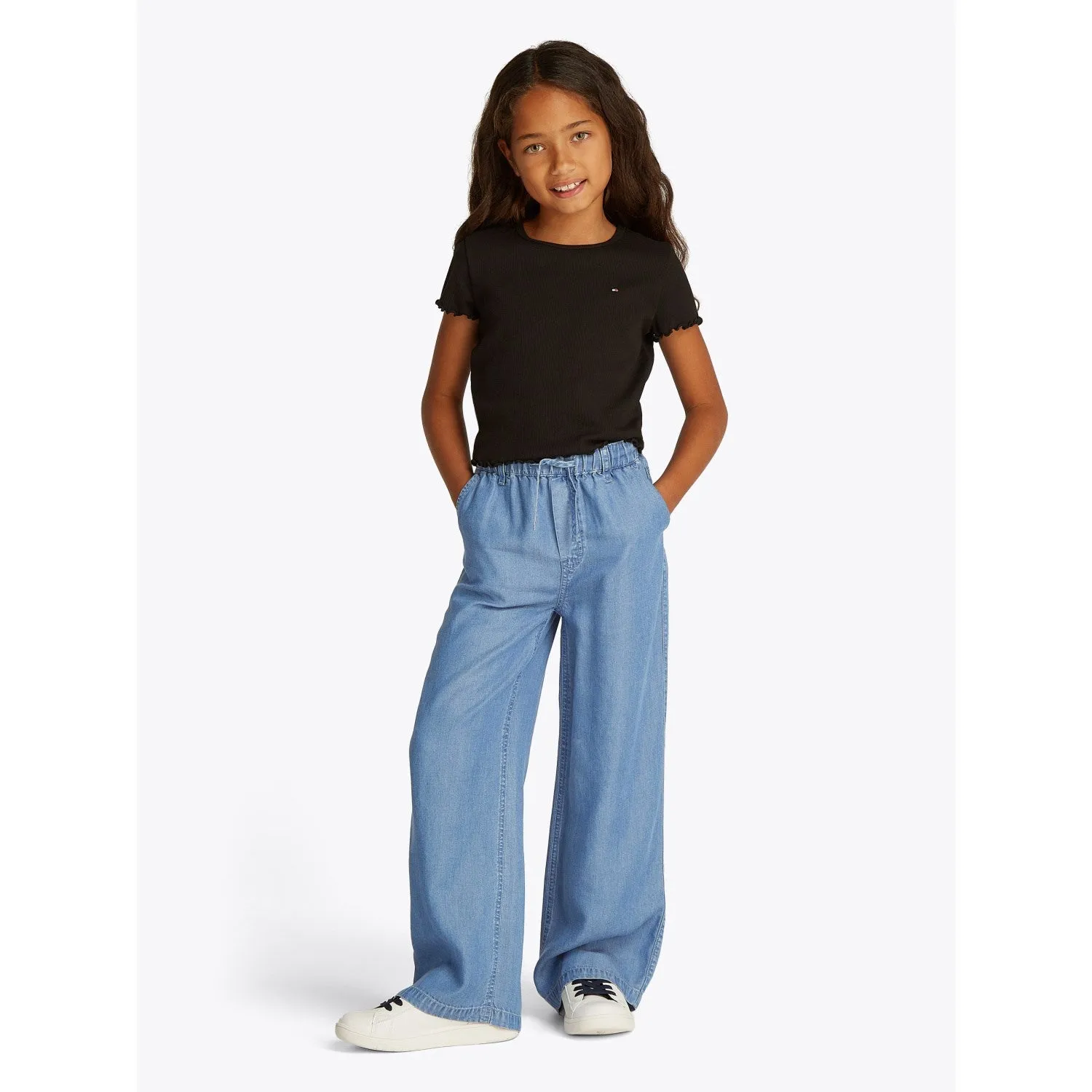 Tommy Hilfiger Denim Medium 01 Chambray Wide Leg Pant Babykids_Tommy-Hilfiger