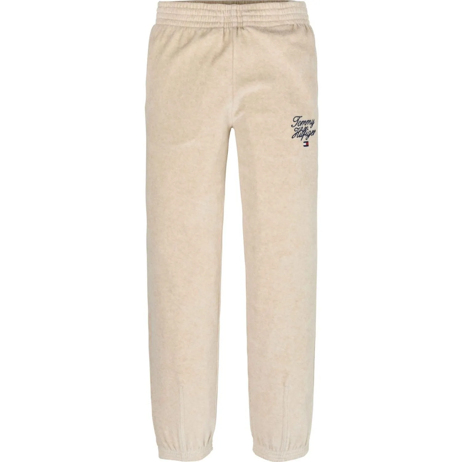 Tommy Hilfiger Heathered Oat Script Velour Pants Babykids_Tommy-Hilfiger